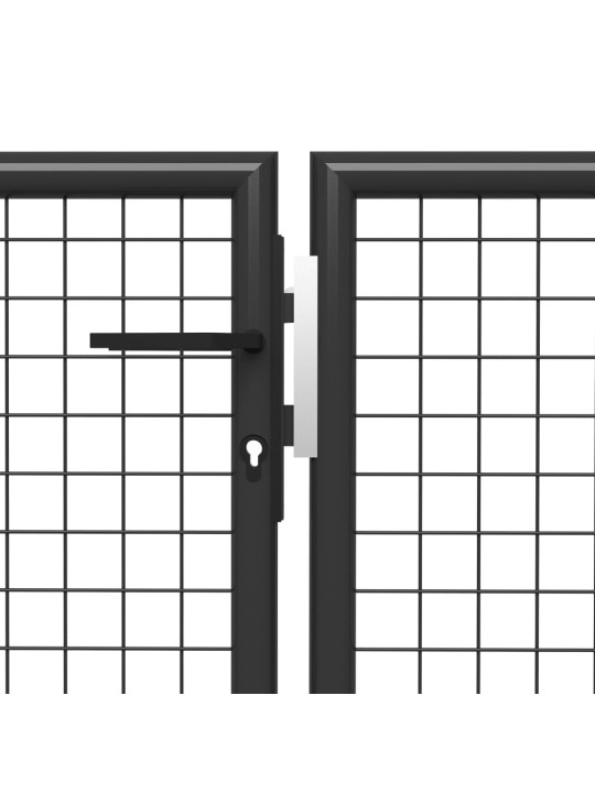 Puutarhaportti teräs 350x100 cm antrasiitti