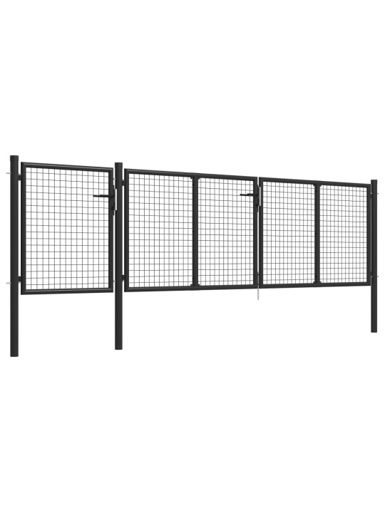 Puutarhaportti teräs 400x100 cm antrasiitti