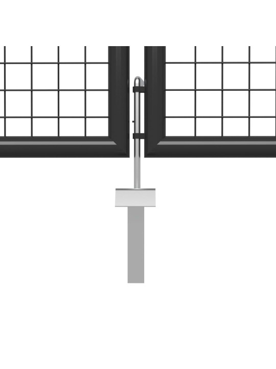 Puutarhaportti teräs 400x100 cm antrasiitti