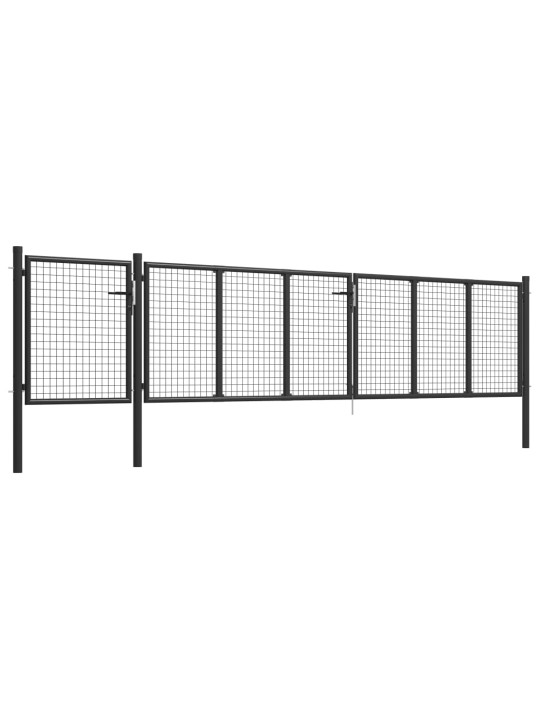 Puutarhaportti teräs 500x100 cm antrasiitti