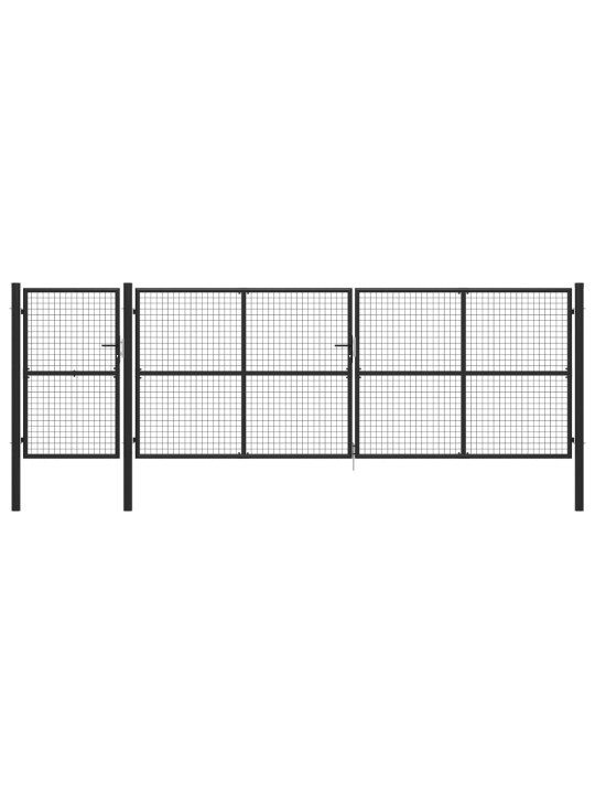 Puutarhaportti teräs 500x150 cm antrasiitti