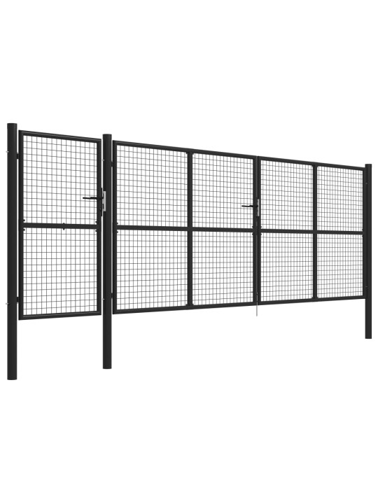 Puutarhaportti teräs 500x150 cm antrasiitti