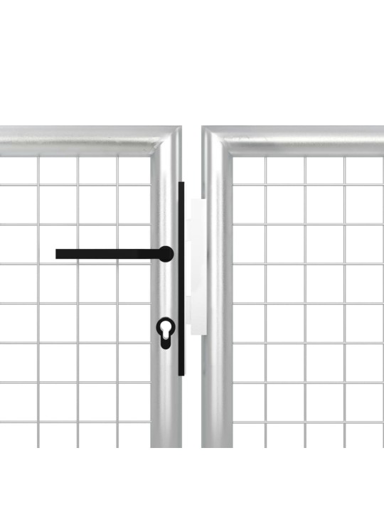 Puutarhaportti teräs 350x150 cm hopea