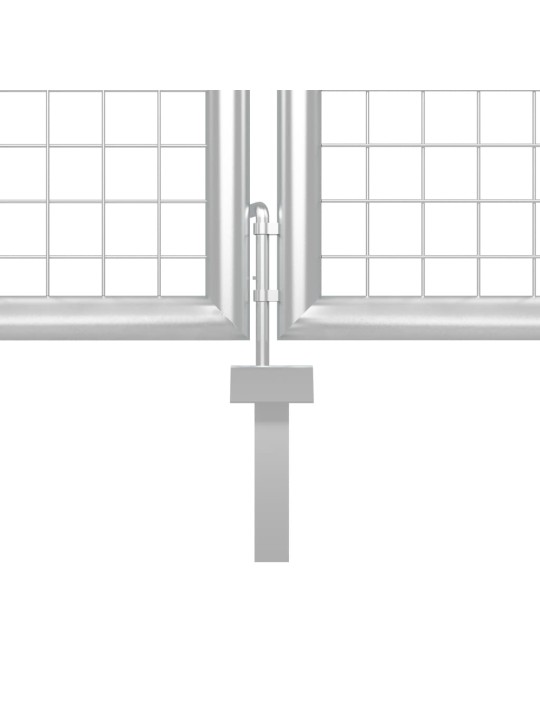 Puutarhaportti teräs 350x150 cm hopea