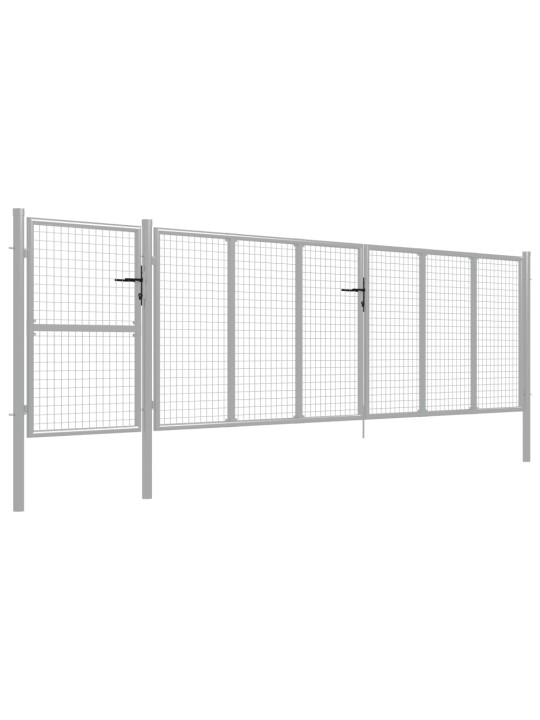 Puutarhaportti teräs 500x125 cm hopea