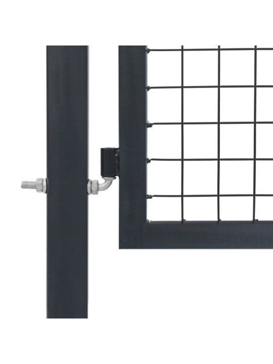 Puutarhaportti tolpilla teräs 350x120 cm antrasiitti