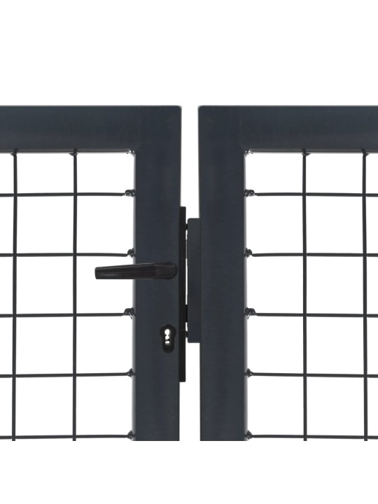 Puutarhaportti tolpilla teräs 350x140 cm antrasiitti
