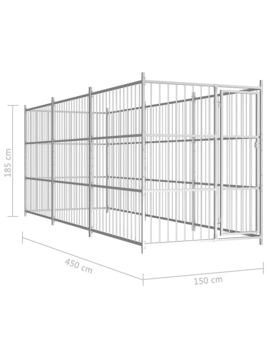 Koiran ulkohäkki 450x150x185 cm