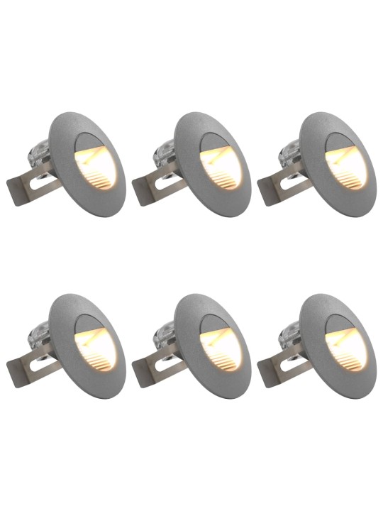 Led-seinävalaisimet ulkotiloihin 6 kpl 5 w hopea pyöreä