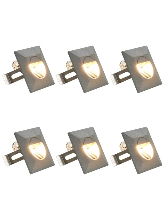 Led-seinävalaisimet ulkotiloihin 6 kpl 5 w hopea neliö