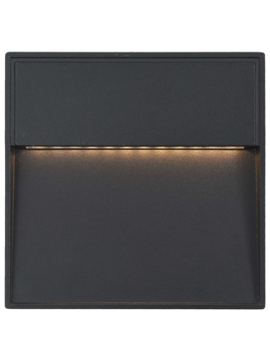 LED-seinävalaisimet ulkotiloihin 2 kpl 3 W musta neliö