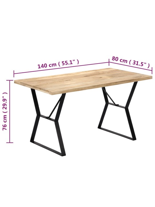 Ruokapöytä 140x80x76 cm täysmangopuu