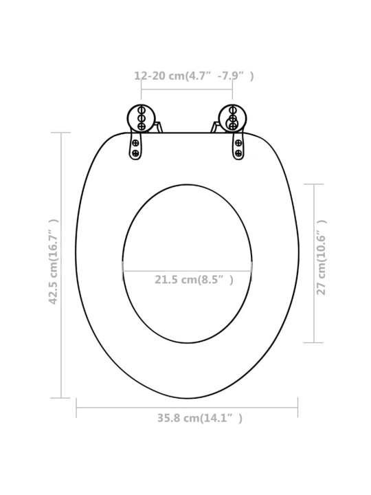 WC-istuimet soft-close kansilla 2 kpl MDF valkoinen