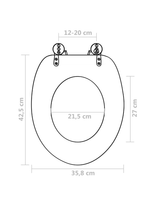 WC-istuimet hard-close-kansilla 2 kpl MDF musta