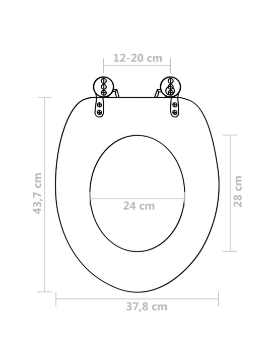 WC-istuimet hard-close kansilla 2 kpl MDF kivet