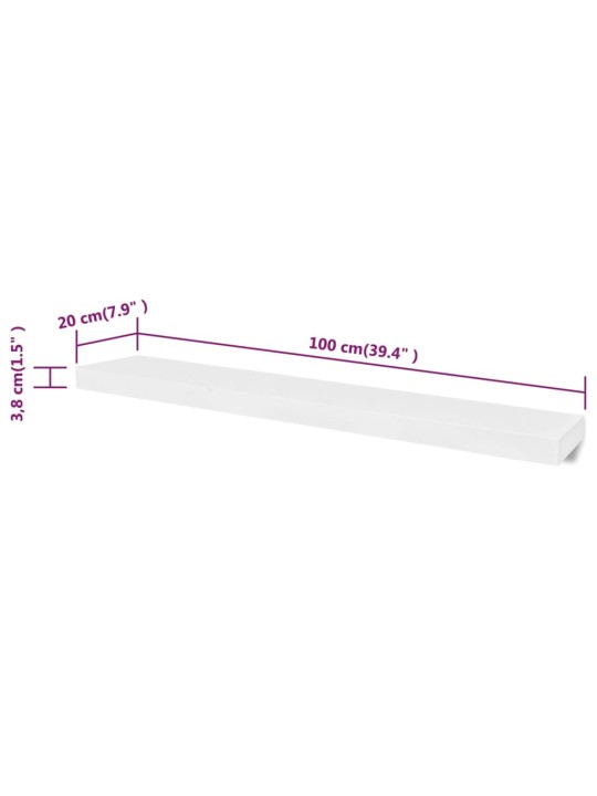 Seinähyllyt 4 kpl valkoinen 100 cm