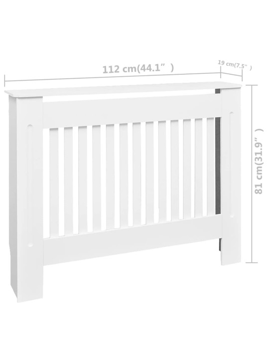 Lämpöpatterin suojat 2 kpl MDF 112 cm valkoinen