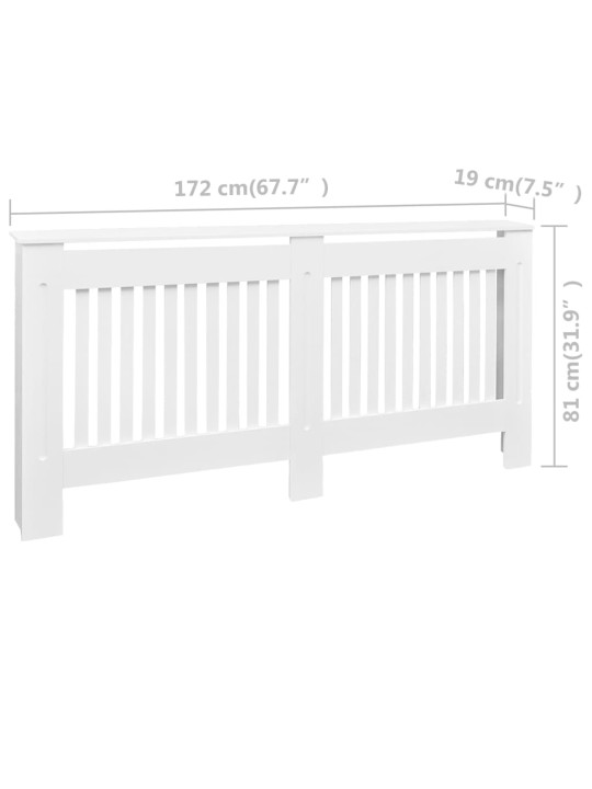 Lämpöpatterin suojat 2 kpl MDF 172 cm valkoinen