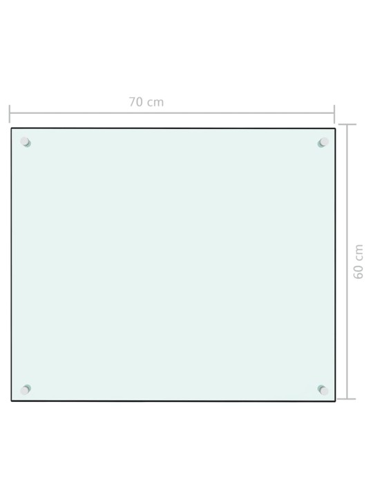 Keittiön roiskesuoja valkoinen 70x60 cm karkaistu lasi