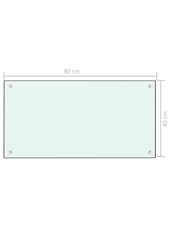 Keittiön roiskesuoja valkoinen 80x40 cm karkaistu lasi