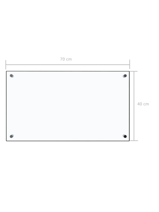 Keittiön roiskesuoja läpinäkyvä 70x40 cm karkaistu lasi