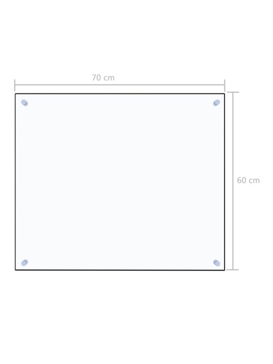 Keittiön roiskesuoja läpinäkyvä 70x60 cm karkaistu lasi