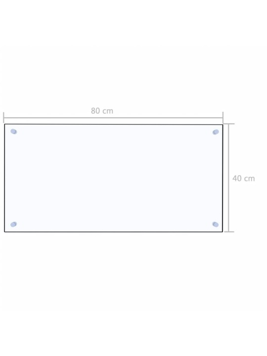 Keittiön roiskesuoja läpinäkyvä 80x40 cm karkaistu lasi
