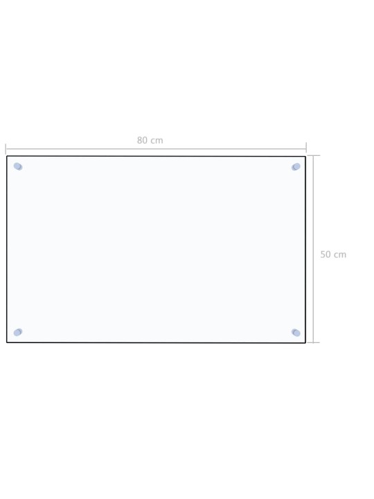 Keittiön roiskesuoja läpinäkyvä 80x50 cm karkaistu lasi