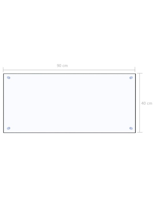 Keittiön roiskesuoja läpinäkyvä 90x40 cm karkaistu lasi