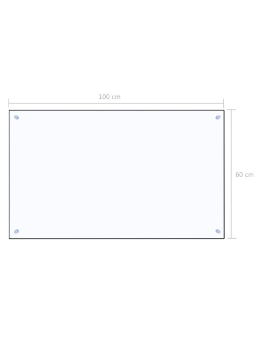 Keittiön roiskesuoja läpinäkyvä 100x60 cm karkaistu lasi