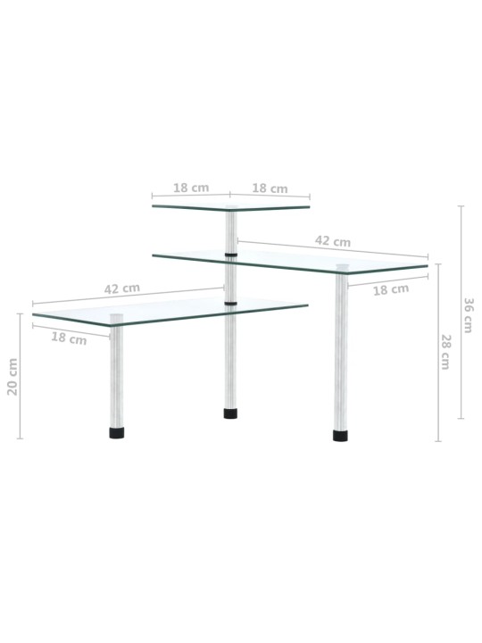 3-tasoinen keittiön kulmahylly karkaistu lasi