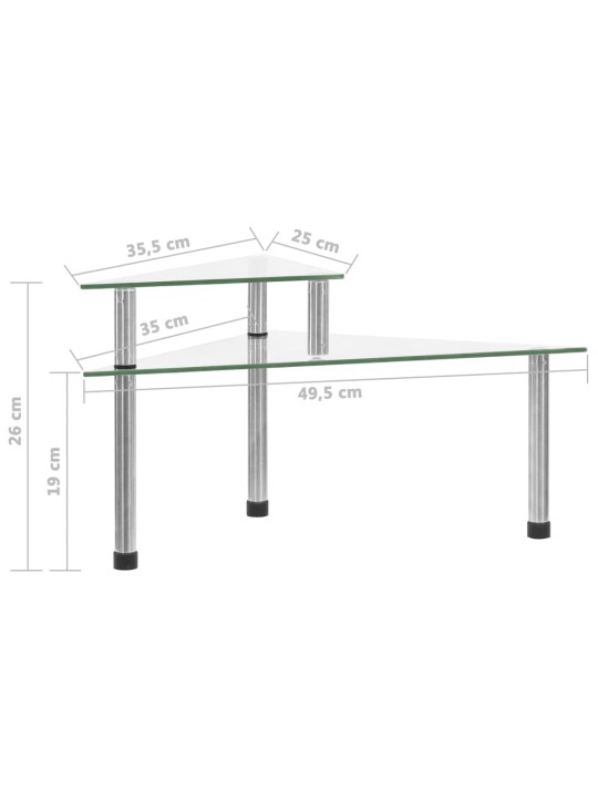 Keittiöhylly läpinäkyvä 49,5x35x19 cm karkaistu lasi