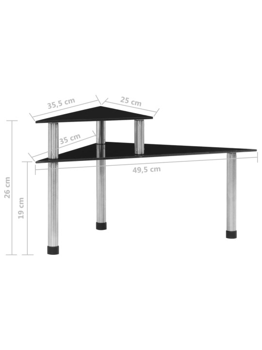 Keittiöhylly musta 49,5x35x26 cm karkaistu lasi