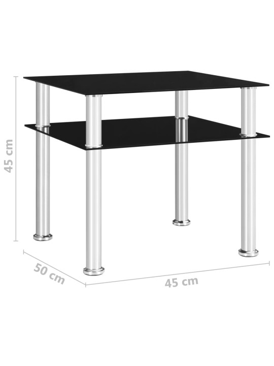 Sivupöytä musta 45x50x45 cm karkaistu lasi