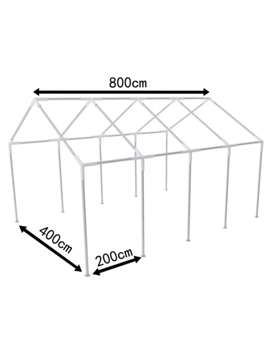 Teräsrunko Juhlateltalle 8 x 4 m