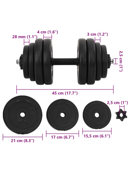 Käsipainosarja 2x15 kg