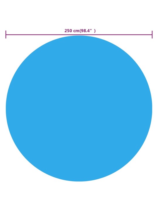 Kelluva Pyöreä PE Uima-altaan Suoja 250 cm Sininen