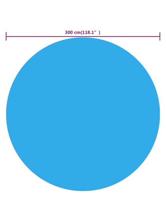 Kelluva Pyöreä PE Uima-altaan Suoja 300 cm Sininen