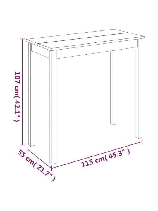 Baaripöytä MDF 115x55x107 cm musta