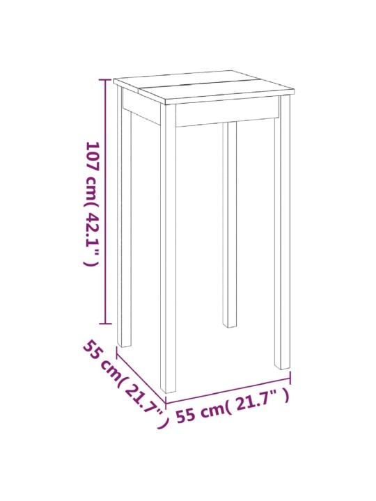 Baaripöytä MDF Musta 55x55x107 cm