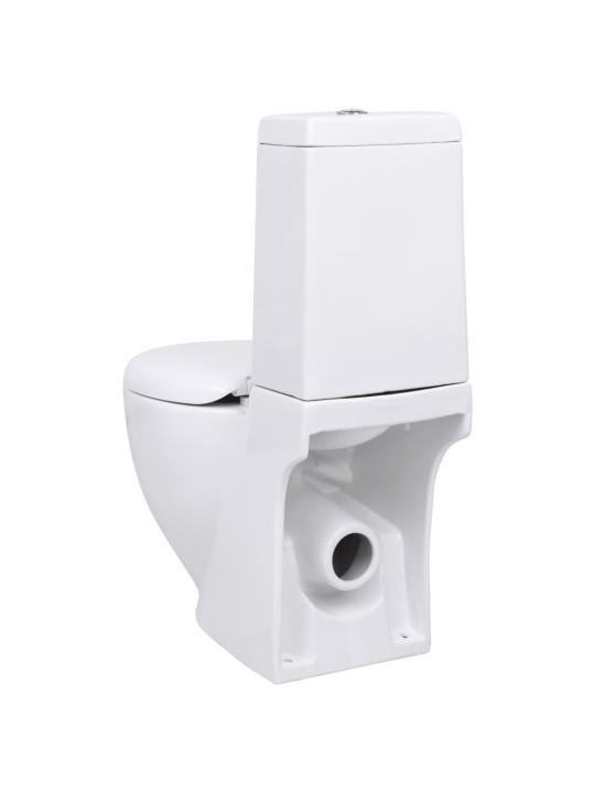 Keraaminen WC-istuin pyöreä veden virtaus takaa valkoinen