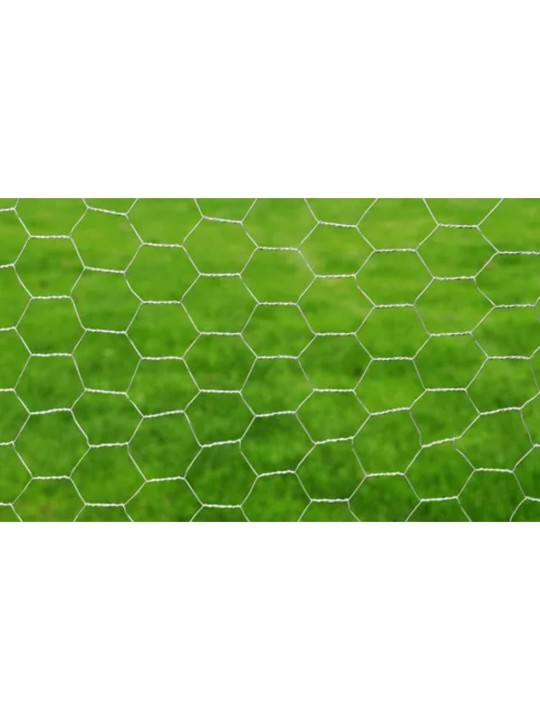 Kanaverkko galvanoitu teräs 25x0,5 m hopea