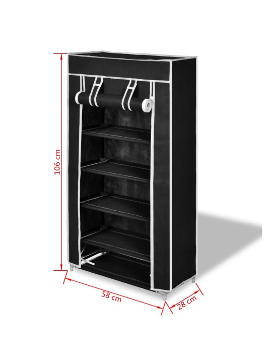 Kankainen Kenkäkaappi 58 x 28 x 106 cm Musta