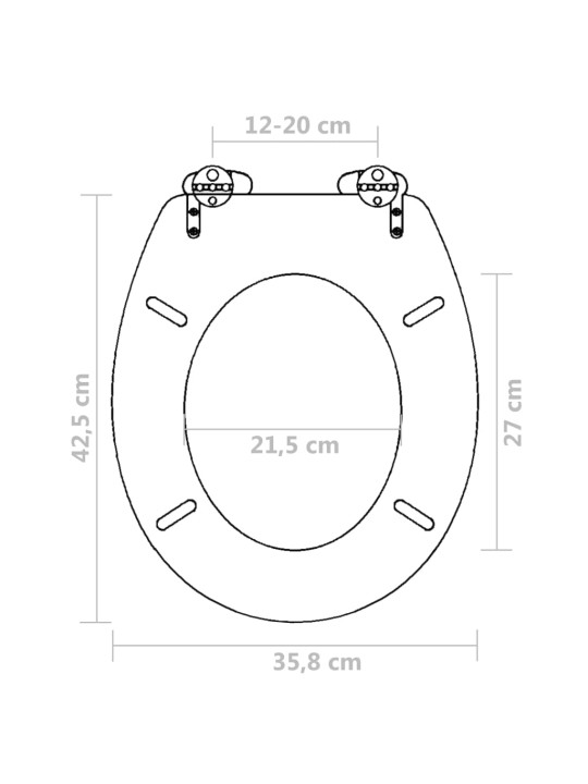 WC-istuin soft close MDF yksinkertainen muotoilu ruskea