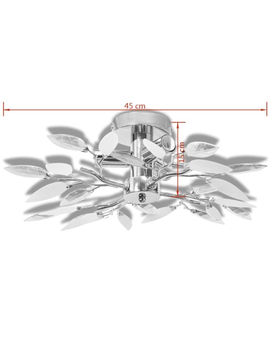 Kattovalaisin Valkoisilla ja Läpinäkyvillä Lehtikoristeilla E14 Kanta