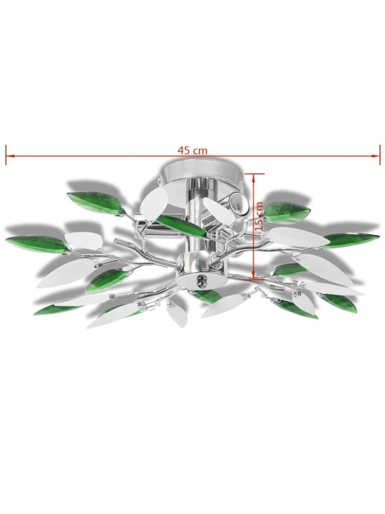 Kattovalaisin Valkoisilla ja Vihreillä Akryyli E14 Kanta