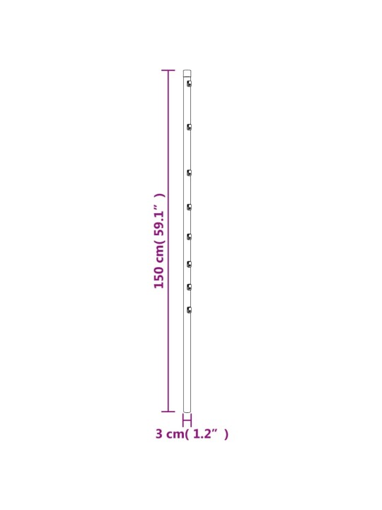 Aitatolpat 15 kpl hopea 150 cm galvanoitu teräs