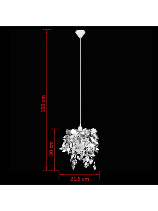 Lehti-muotoinen Paljettinen Riippuva Kattokruunu 21,5 x 30 cm Hopea