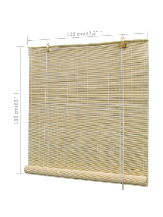 Luonnolliset bambu rullaverhot 120 x 160 cm