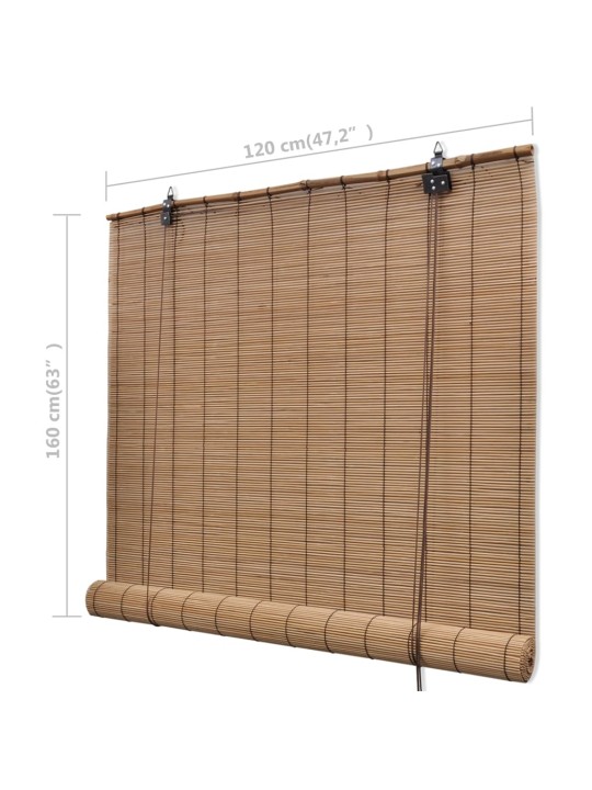 Ruskeat bambu rullaverhot 120 x 160 cm